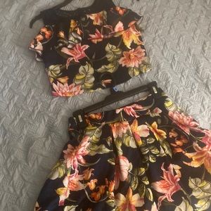 2 piece tropical skirt set. Kids size 16